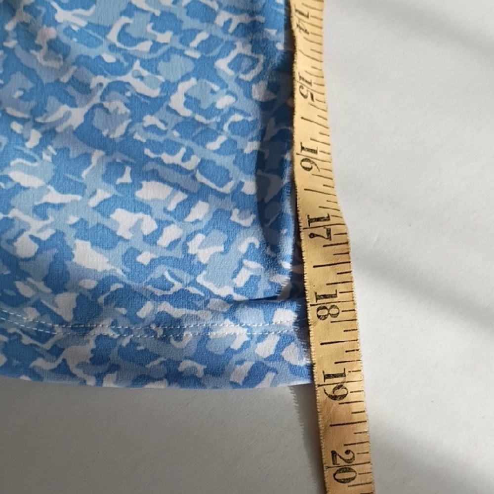 Ruby Rd. Light Blue‎ Patterned Blouse Long Sleeve With Rhinestone Embellishments - Picture 15 of 15